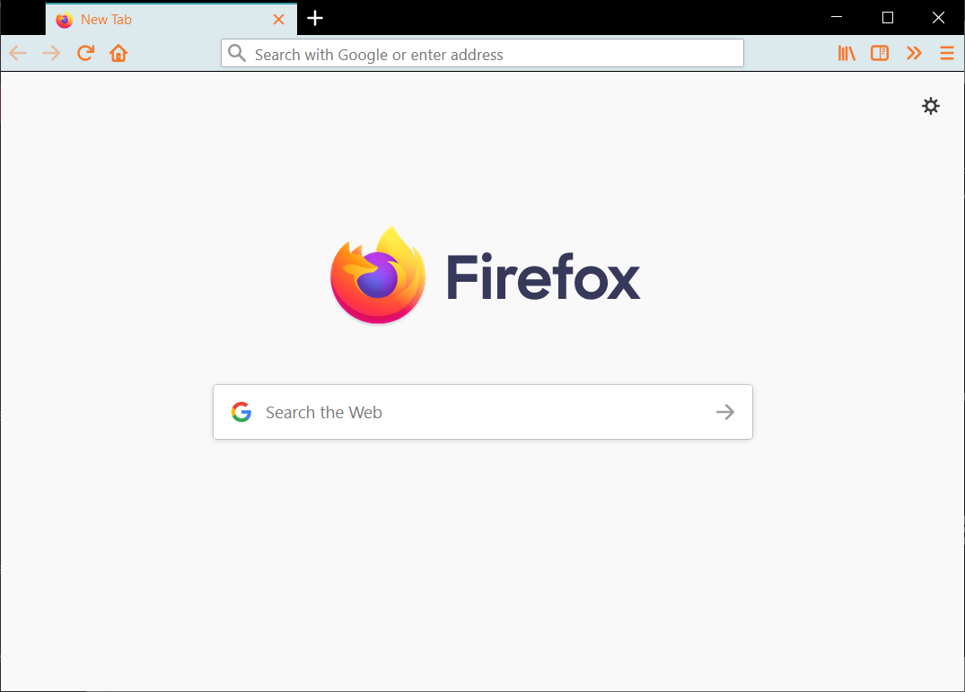 Firefox browser with orange buttons, an aliceblue toolbar background, and black header bars